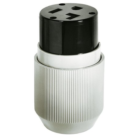 BRYANT Straight Blade Devices, Female Connector, HD, Straight, 30A 125V, 2-Pole 3- Wire Grounding, 5-30R 9530NC